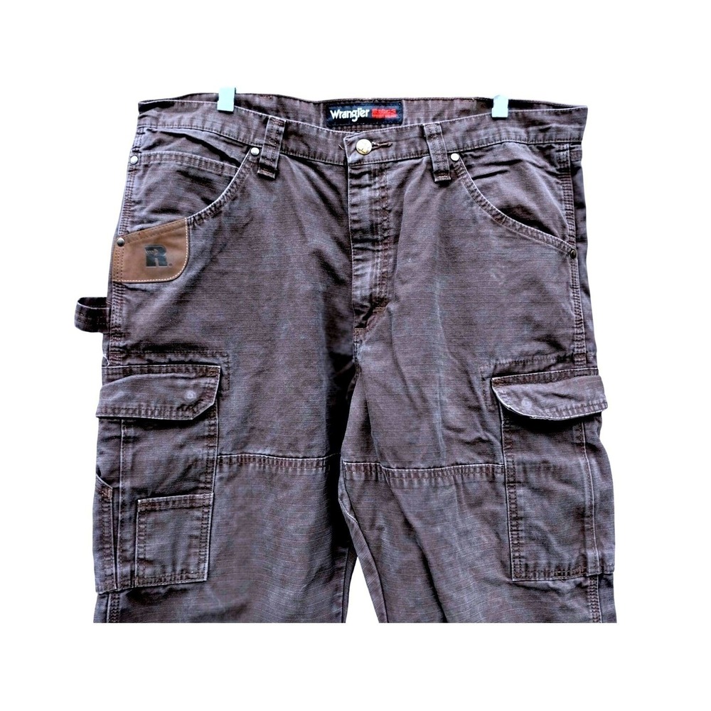 Wrangler Riggs Workwear Ripstop Pants Men's 38x30 Brown Cargo Carpenter Utility‎ - Picture 4 of 11